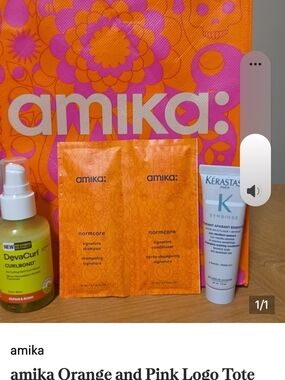 amika Bright Orange & Pink Logo Skincare Set